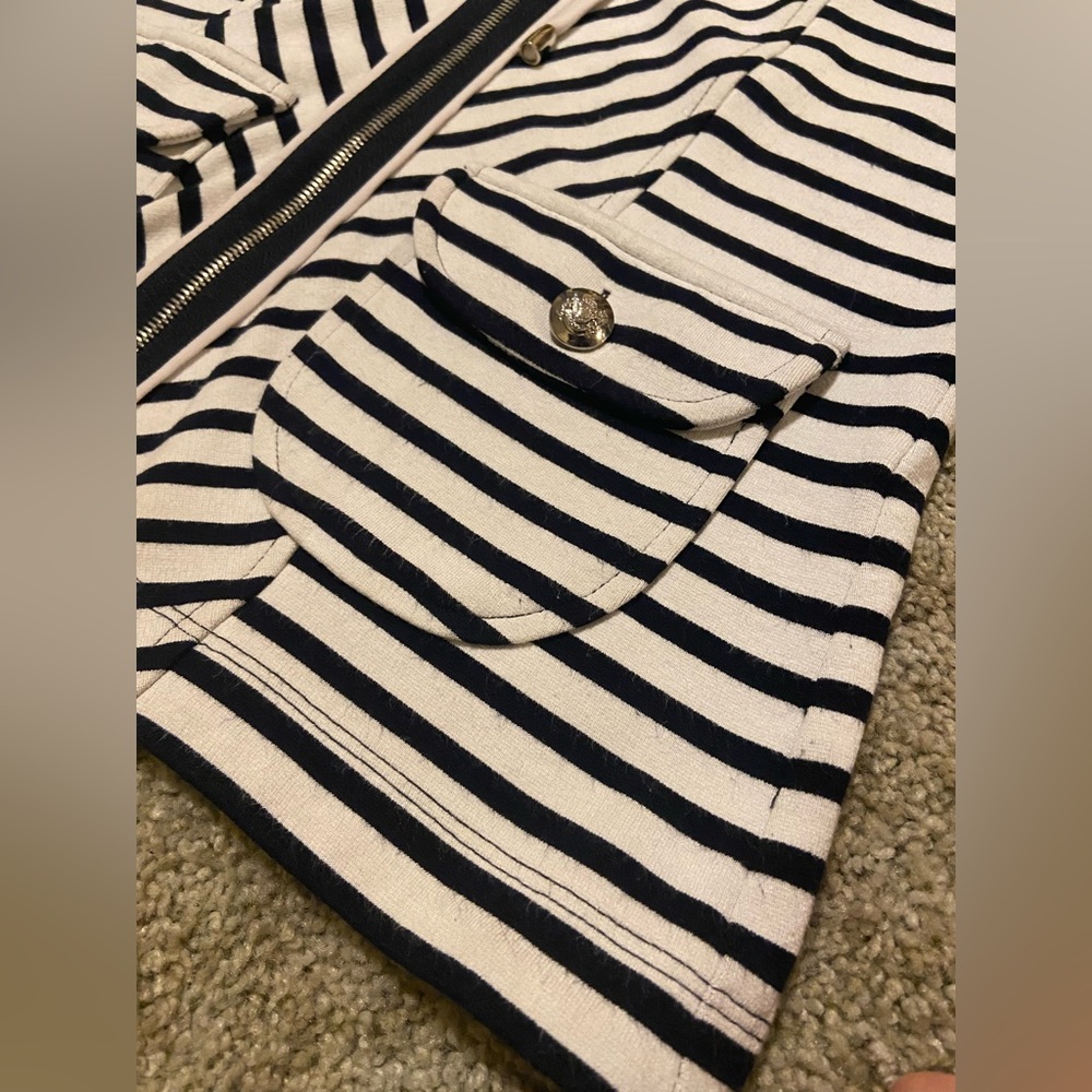 Joseph Ribkoff Striped Zip-Up - Picture 5 of 9